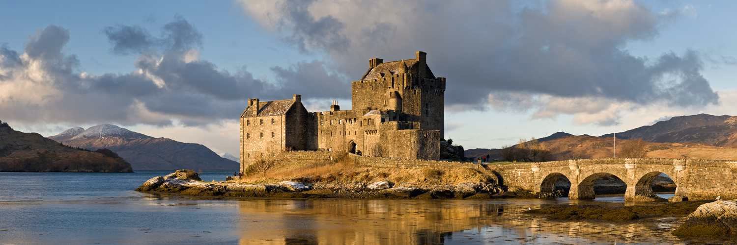 Eilean Donan Castle on Loch Duich, the road to Skye